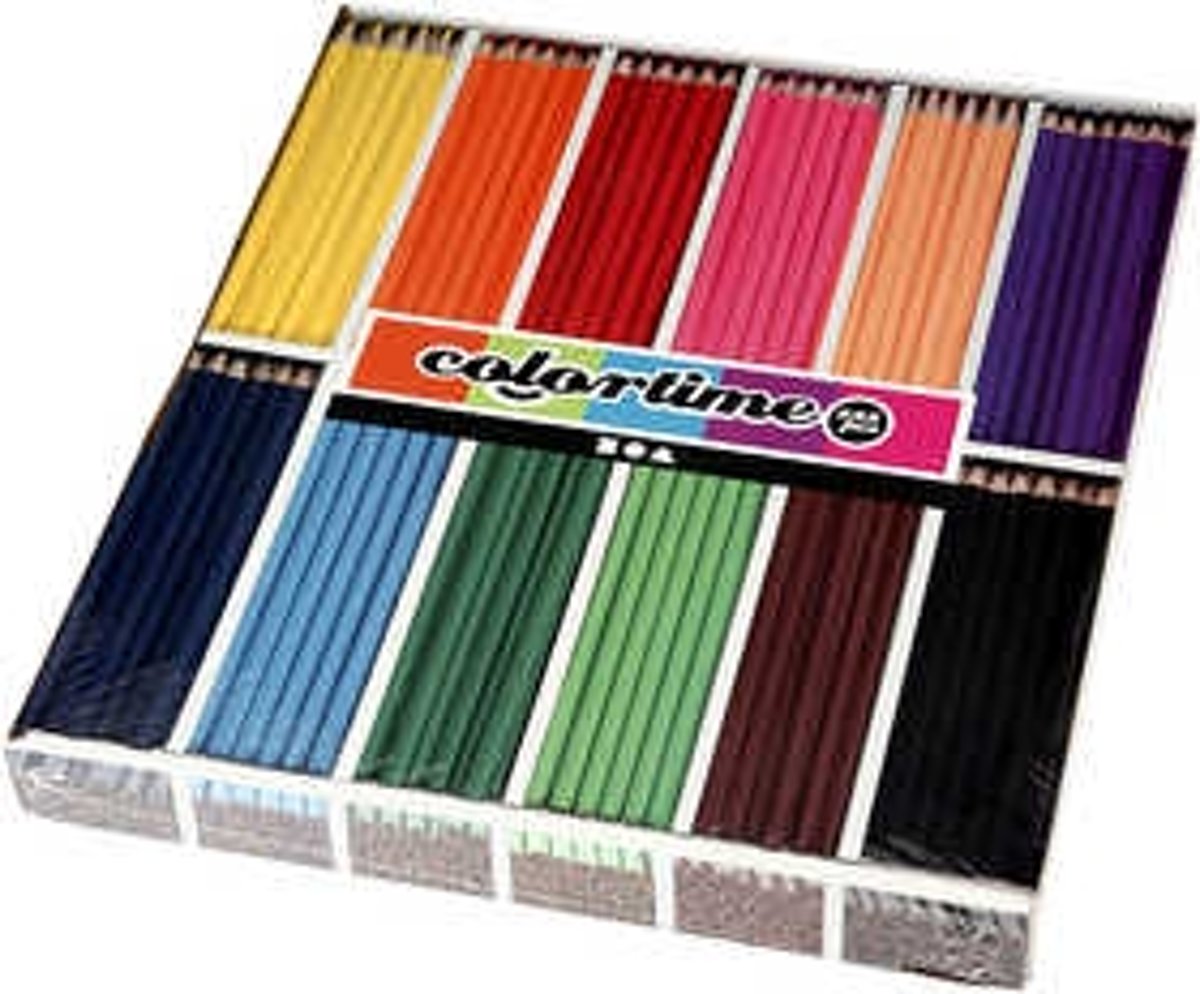 Colortime kleurpotloden, vulling: 3 mm, diverse kleuren, basis, 288stuks [HOB-38092]